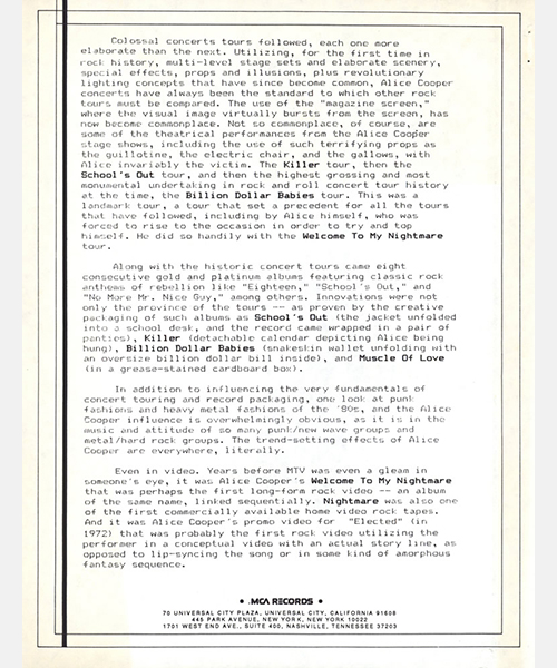 Constrictor Press Release - Page 2 (1986)